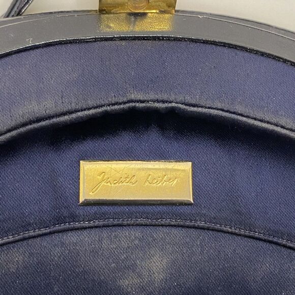 Vintage Judith Leiber Leather Purse Black Gold Tone Metal DUCK Clasp RARE‎ TLC - Picture 12 of 12